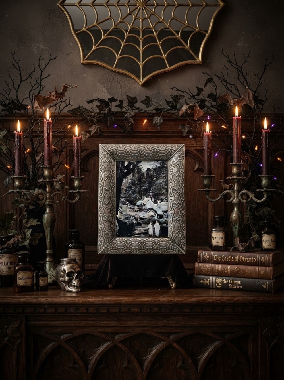 Two ghosts taking a stroll in a Decorative Silver Picture Frame - Home Accents